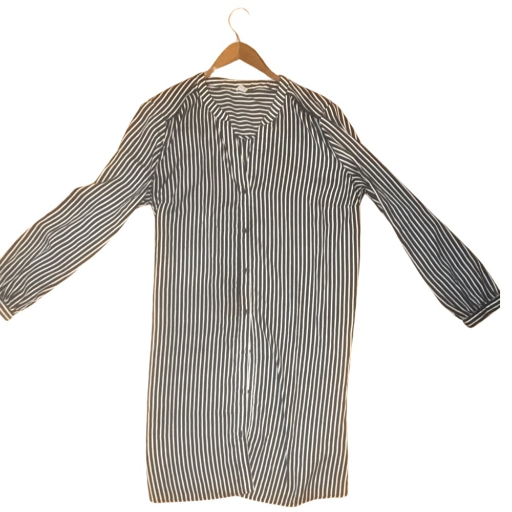 Striped Button Down Shirt Dress